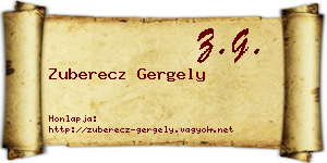 Zuberecz Gergely névjegykártya